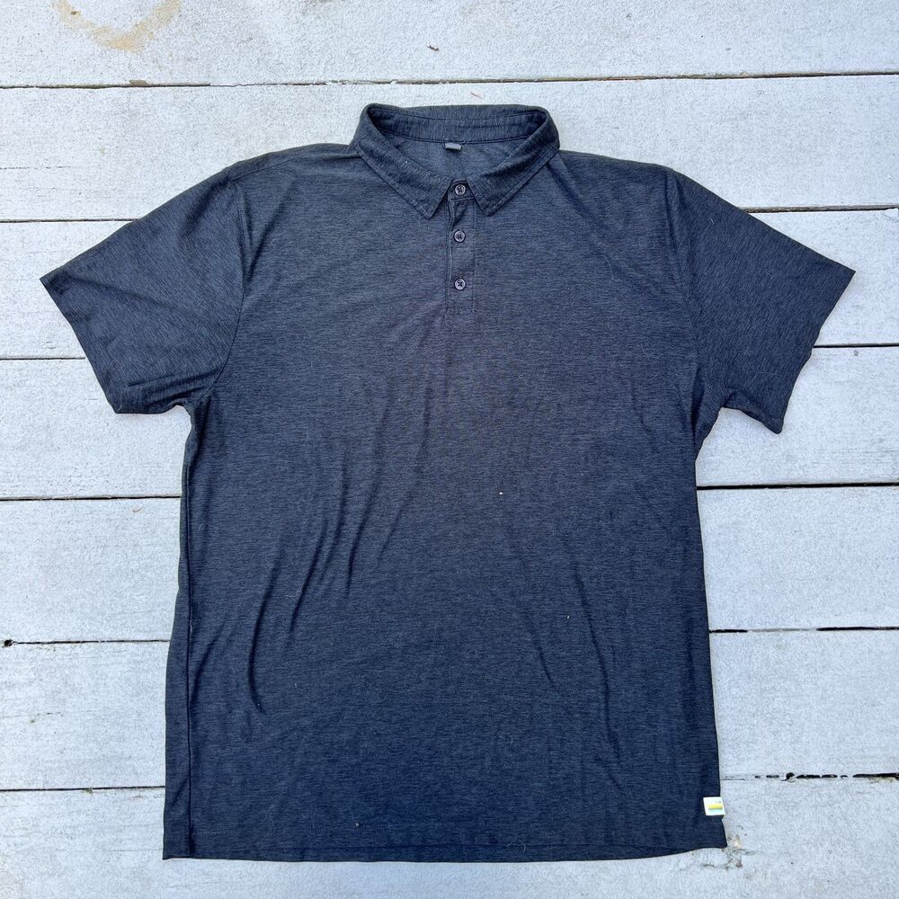 Vuori Strato Tech Polo Stretch Performance Shirt Mens Grey Golf Gym XL